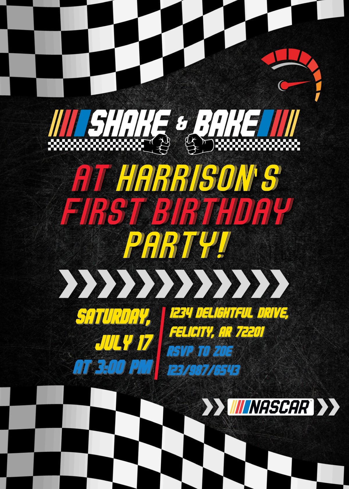Nascar Ricky Bobby customizable invitation template | Share or Print | boy | IX593