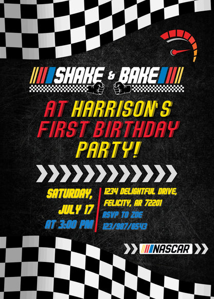 Nascar Ricky Bobby customizable invitation template | Share or Print | boy | IX593
