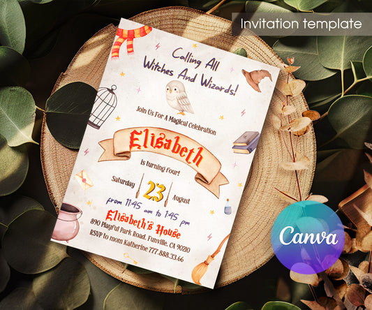 Harry Potter customizable invitation template | Share or Print | EF494