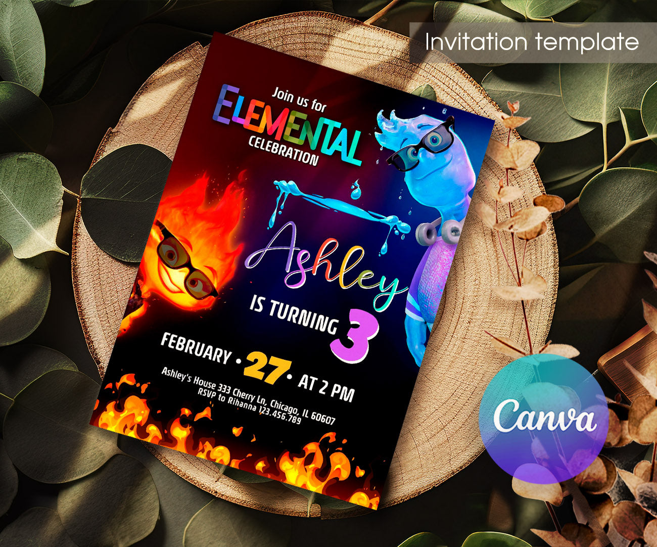 Elemental customizable invitation template | Share or Print | LM840