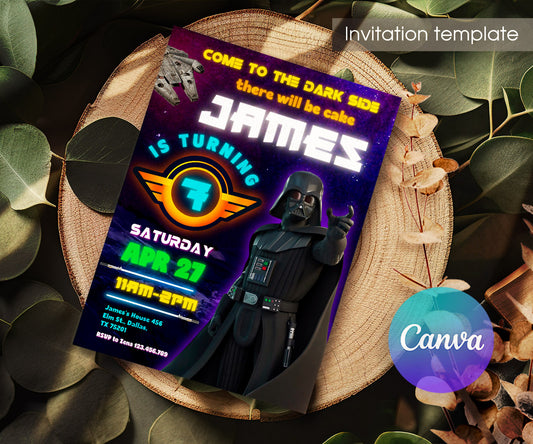 Star Wars Darth Vader customizable invitation template | Share or Print | boy | SR737