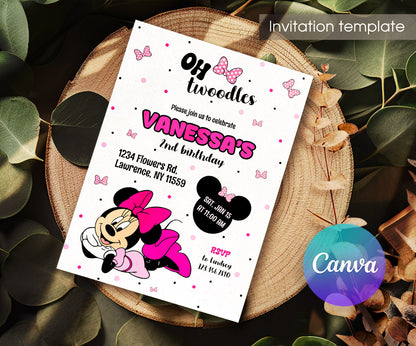 Minnie Mouse Disney Mickey customizable invitation template | Share or Print | girl | EE851