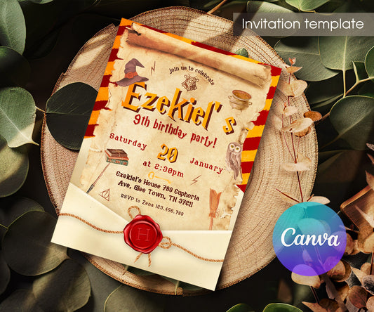 Harry Potter customizable invitation template | Share or Print | SL183