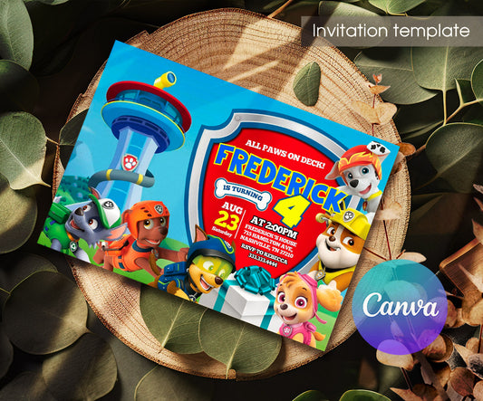 PAW Patrol customizable invitation template | Share or Print | JA685