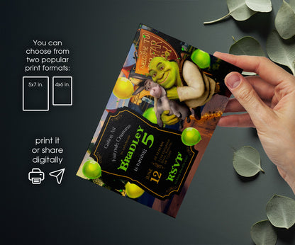 Shrek customizable invitation template | Share or Print | GE258