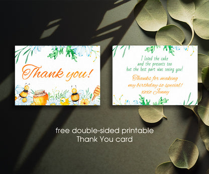 1st Bee Day Party customizable invitation template | Share or Print | PL989