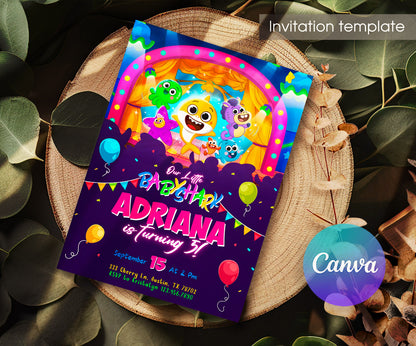 Baby Shark customizable invitation template | Share or Print | VW135