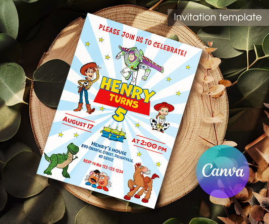 Toy Story Woody customizable invitation template | Share or Print | ZJ849