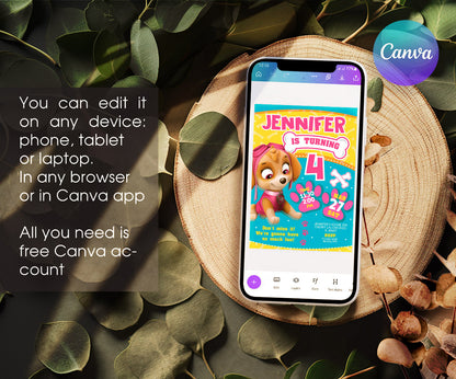 PAW Patrol customizable invitation template | Share or Print | HO096