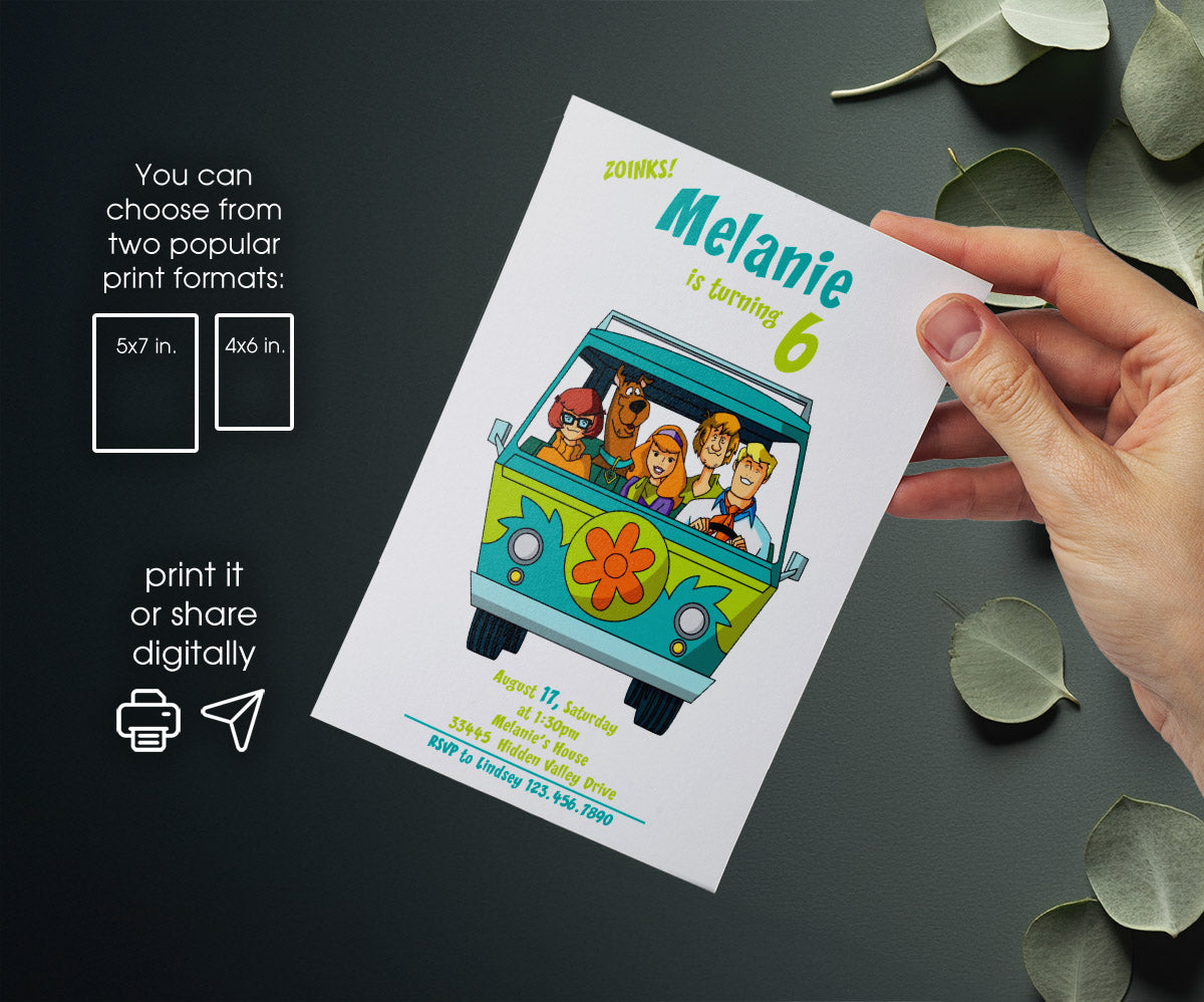 Scooby-Doo customizable invitation template | Share or Print | XG285