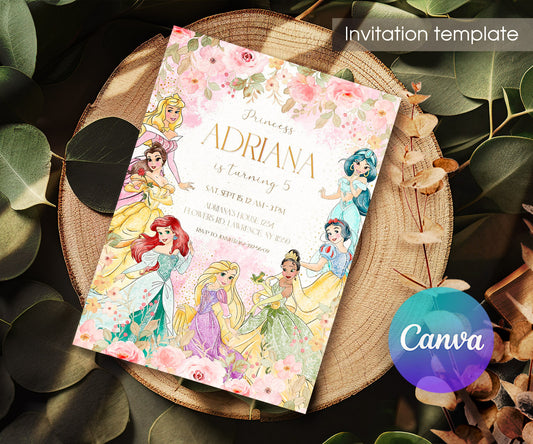 Disney Princess customizable invitation template | Share or Print | girl | OV318