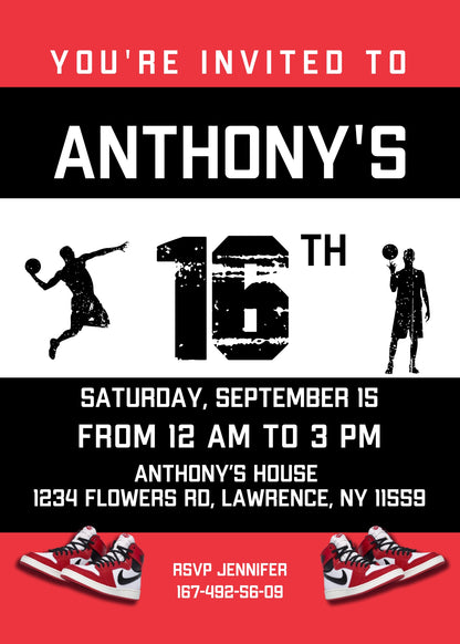 Sneaker Ball Air Jordan Nike customizable invitation template | Share or Print | ER104