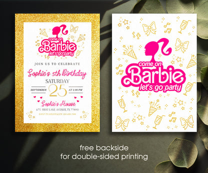 Barbie Pink customizable invitation template | Share or Print | girl | WZ998