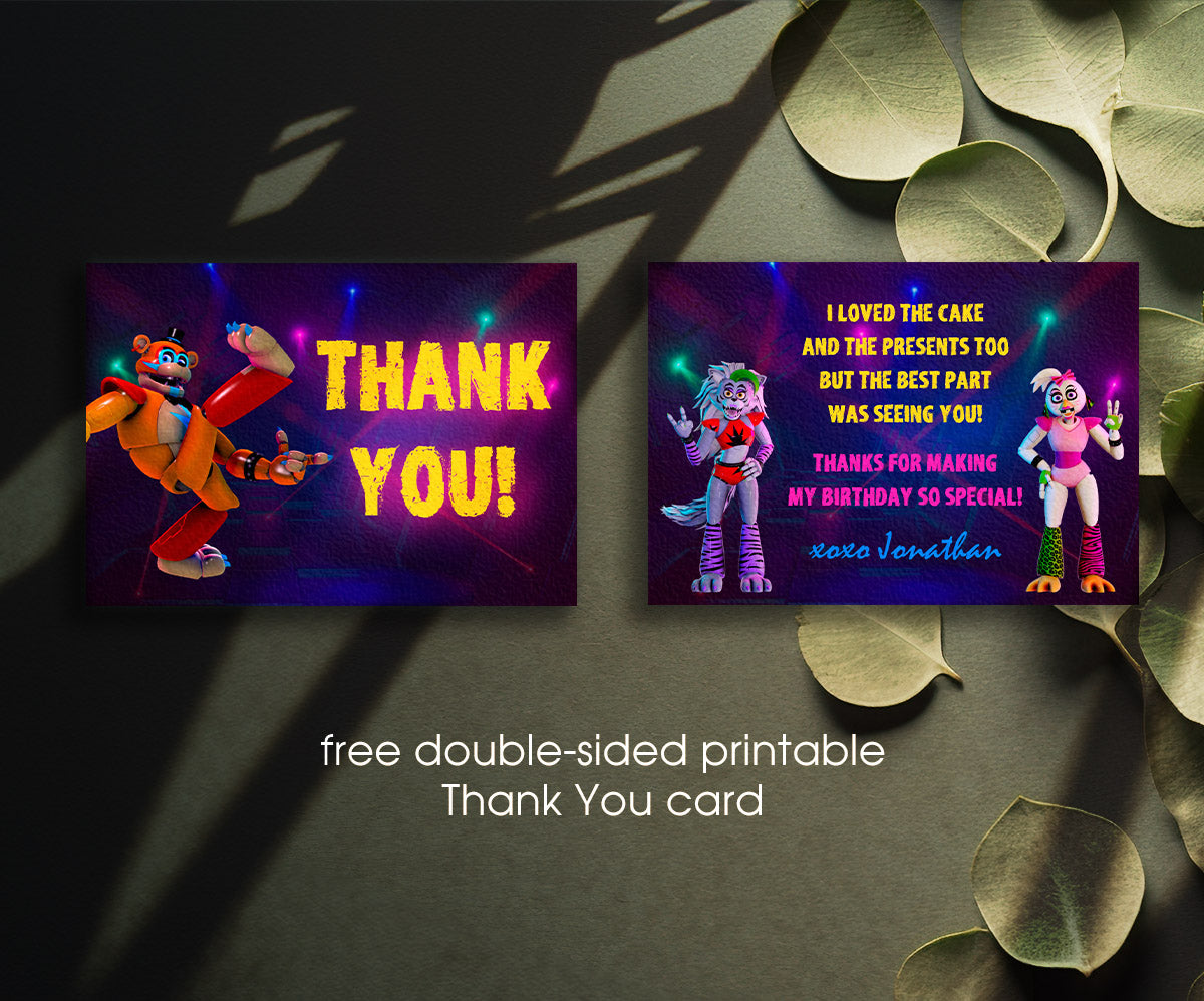 Five Nights at Freddy's customizable invitation template | Share or Print | RX862