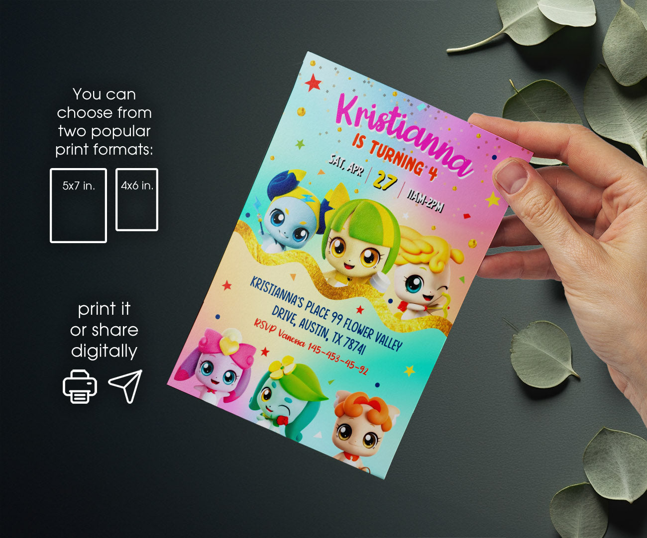 Catch Teenieping customizable invitation template | Share or Print | girl | QP619