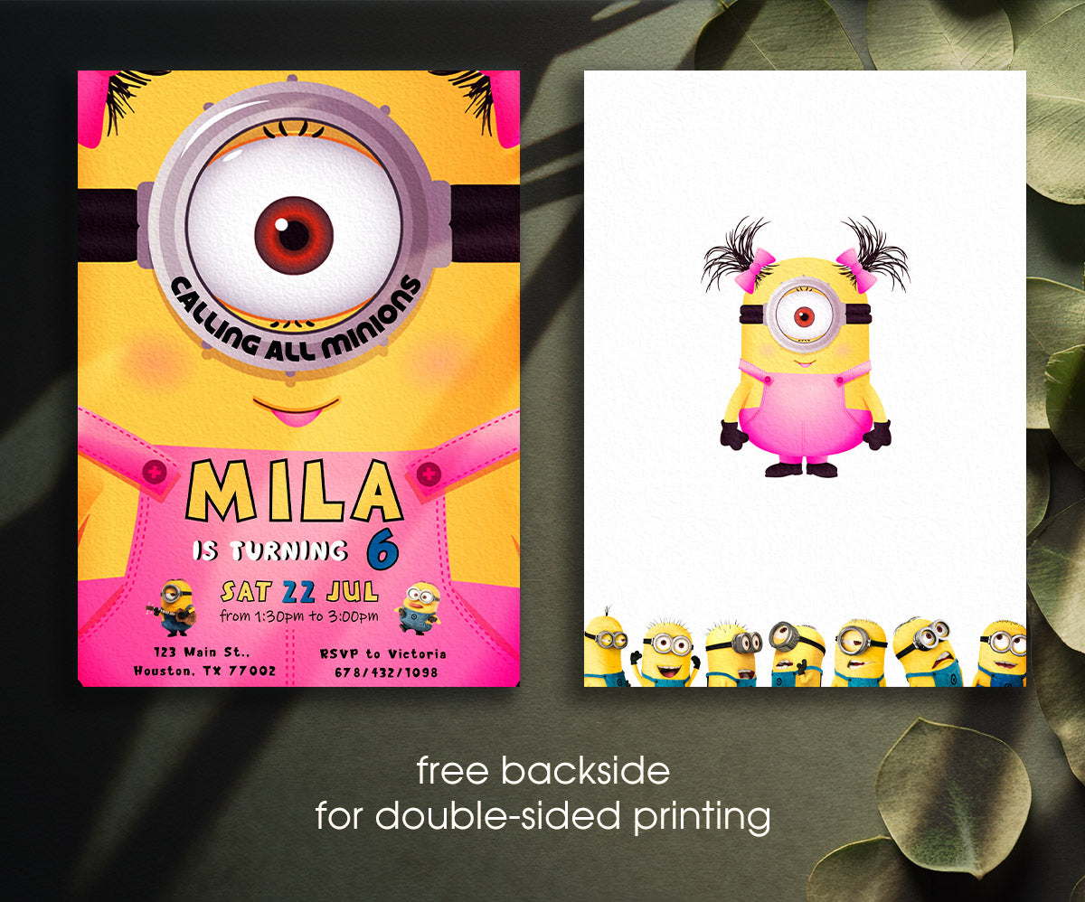 Minions Despicable Me customizable invitation template | Share or Print | SM539
