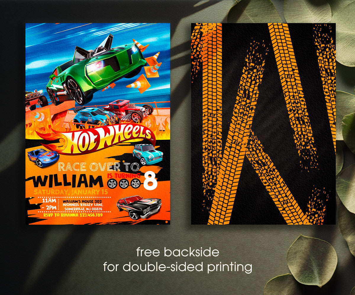 Hot Wheels Racing customizable invitation template | Share or Print | boy | NM307