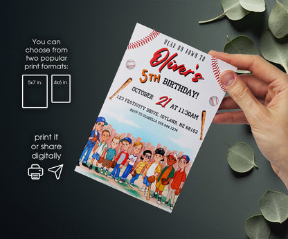 Baseball MLB Sport customizable invitation template | Share or Print | SF442
