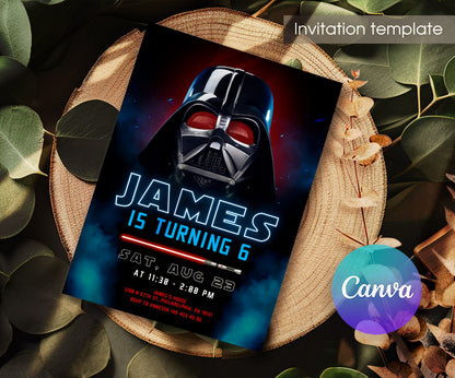 Star Wars Darth Vader customizable invitation template | Share or Print | boy | IS323