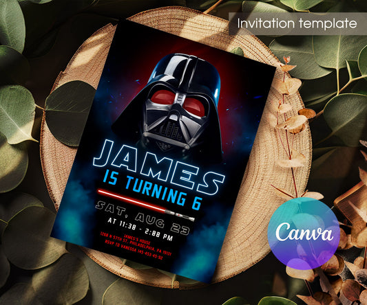 Star Wars Darth Vader customizable invitation template | Share or Print | boy | IS323