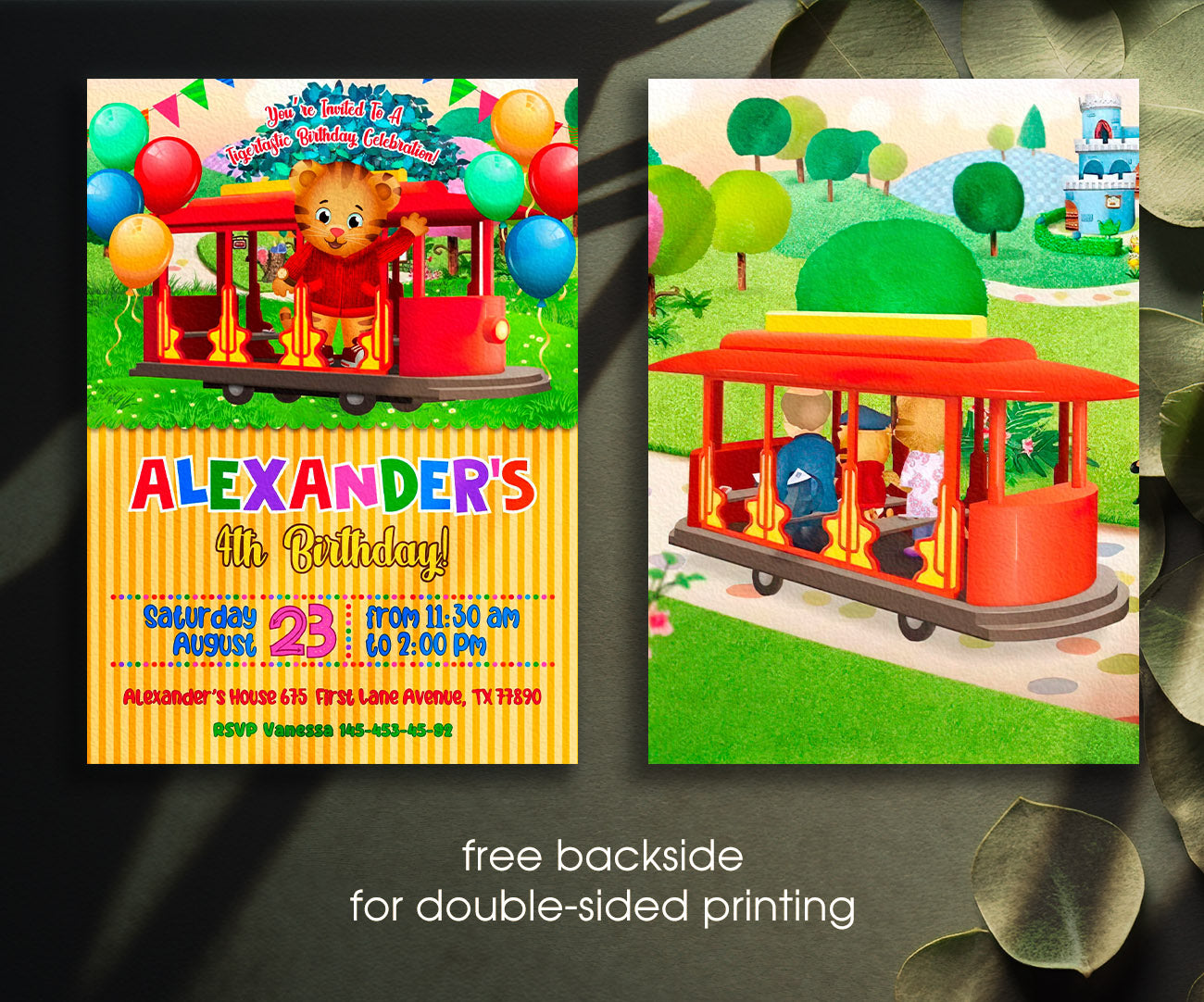 Daniel Tiger's Neighborhood customizable invitation template | Share or Print | QB098