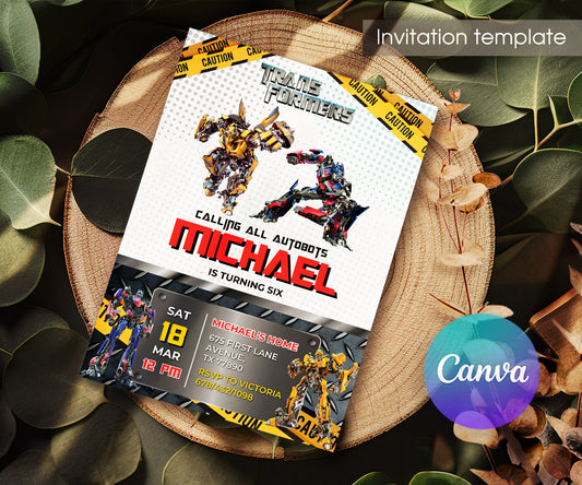 Transformers Rescue Bots customizable invitation template | Share or Print | boy | MQ926