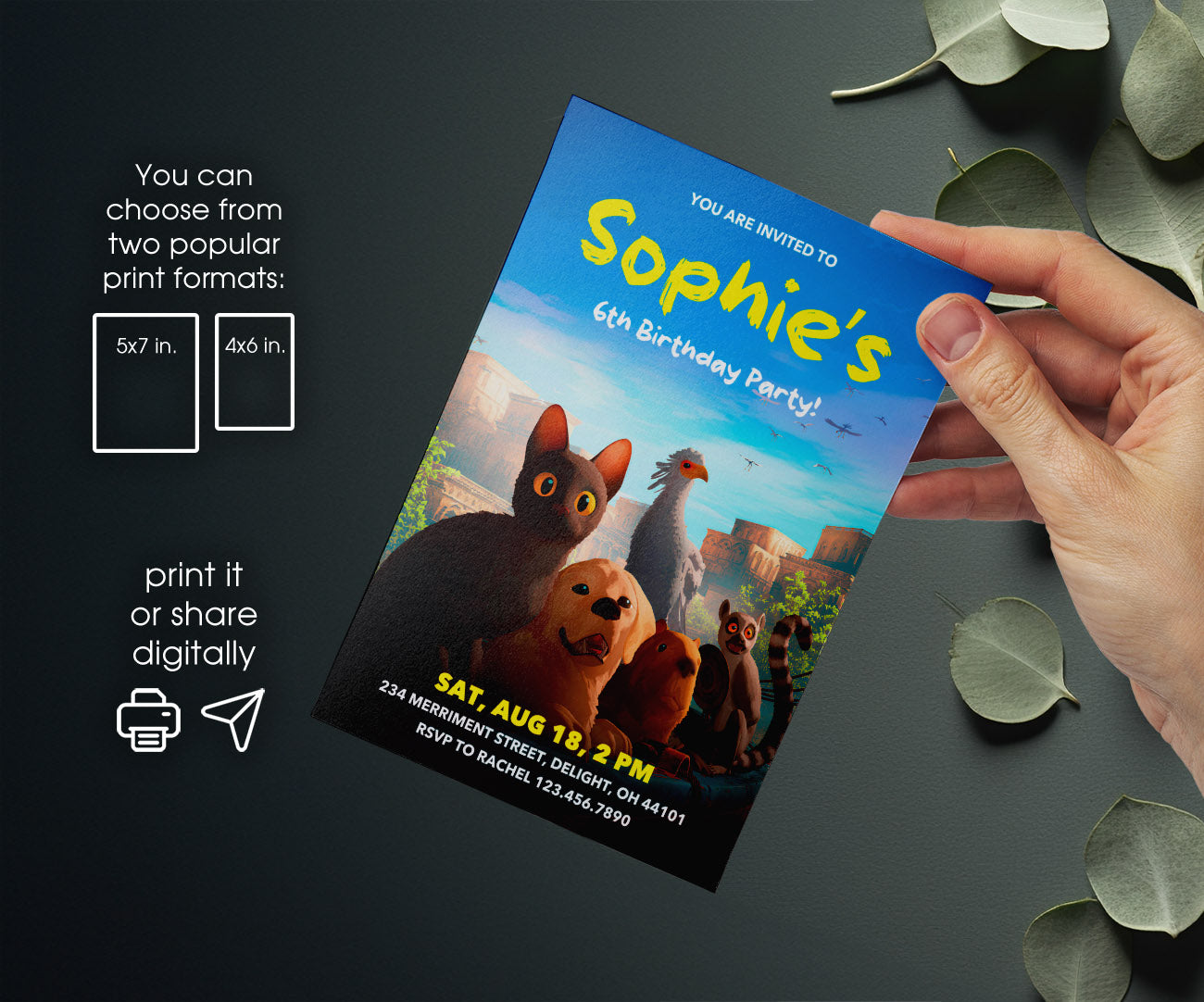 Flow customizable invitation template | Share or Print | FZ747