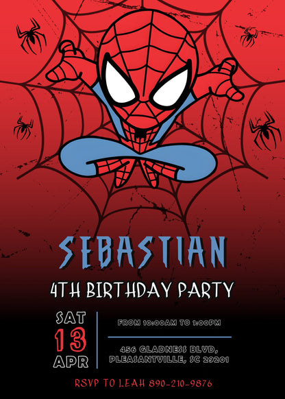 Spidey and His Amazing Friends customizable invitation template | Share or Print | boy | QN548