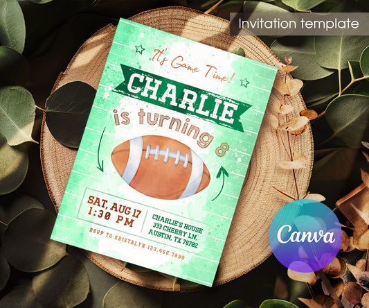 Super Bowl Football customizable invitation template | Share or Print | boy | VT556