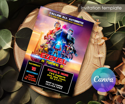 Transformers One Rescue Bots customizable invitation template | Share or Print | boy | NW325