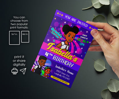 Gracie's Corner Music customizable invitation template | Share or Print | girl | PT108