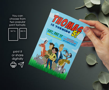 Wild Kratts Creature Hero customizable invitation template | Share or Print | ZM454