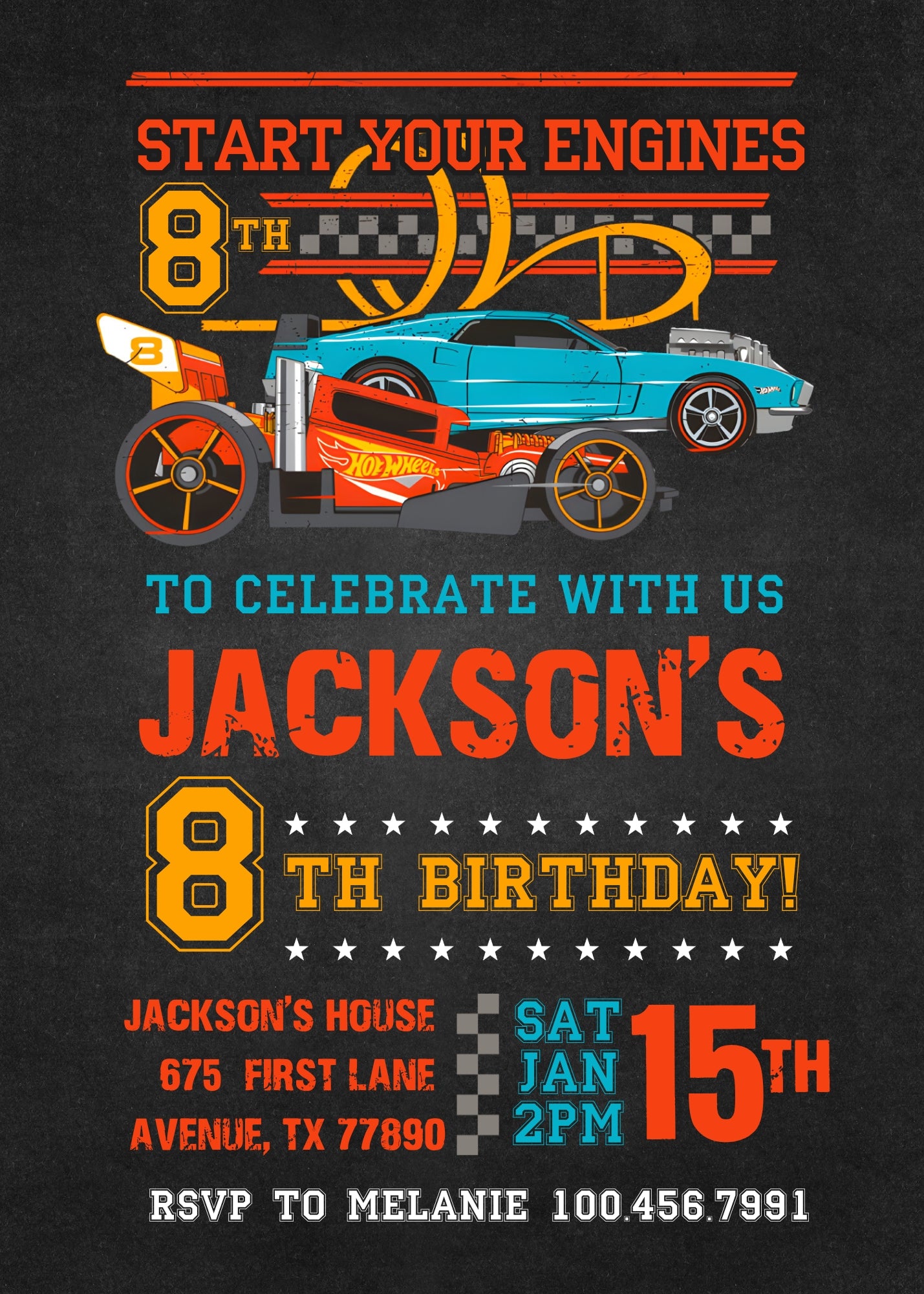 Hot Wheels Racing customizable invitation template | Share or Print | boy | LW903