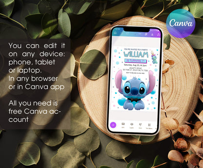 Lilo & Stitch Aloha customizable invitation template | Share or Print | LC615