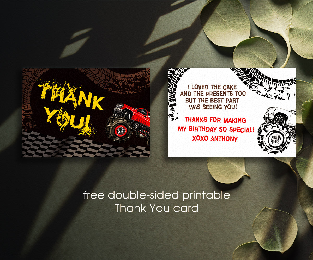 Monster Truck customizable invitation template | Share or Print | boy | DO356