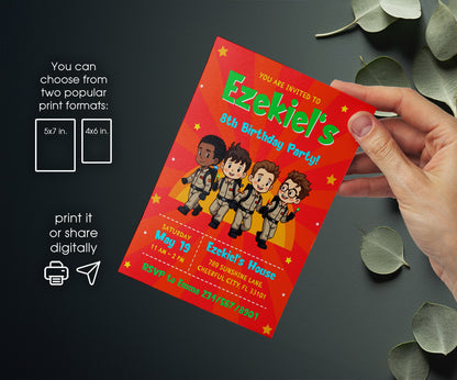 Ghostbusters customizable invitation template | Share or Print | FQ343