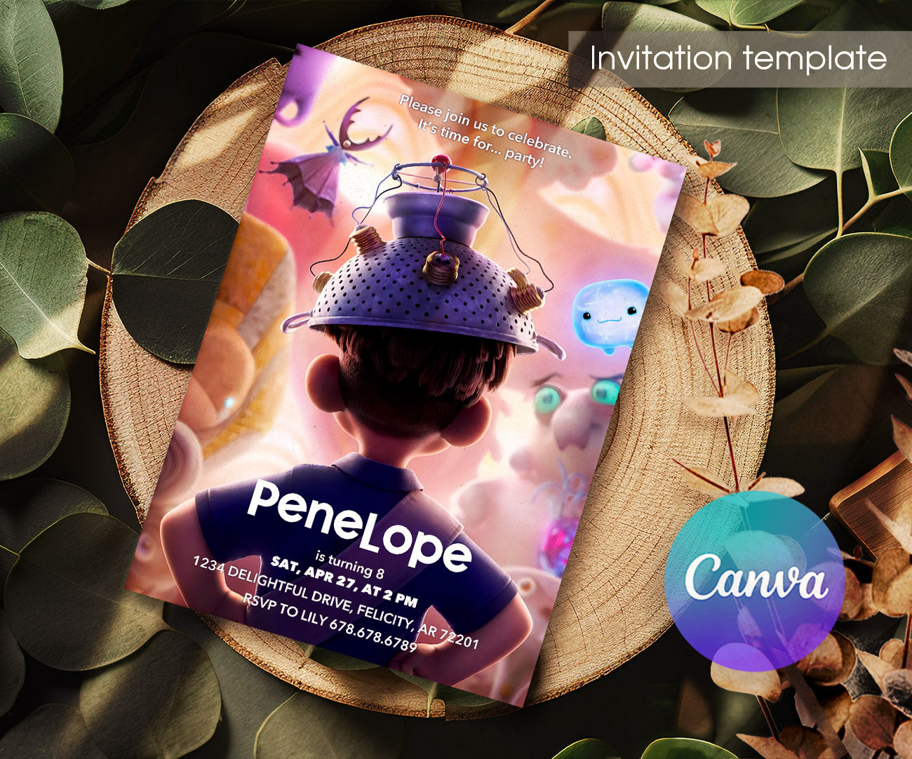 Elio Movie customizable invitation template | Share or Print | WY318