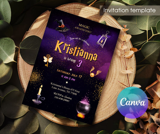 Harry Potter customizable invitation template | Share or Print | QJ716
