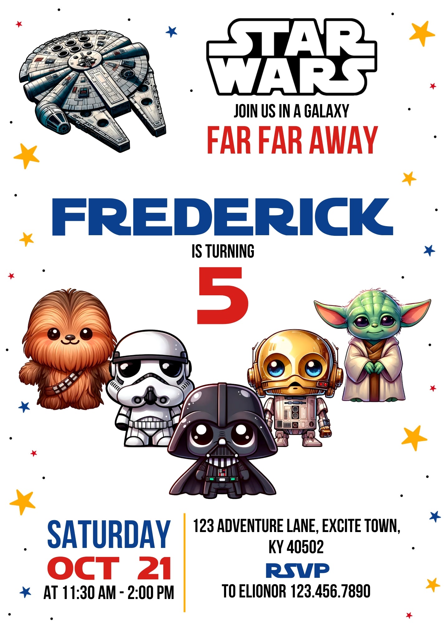 Star Wars Darth Vader Lego Minifigures customizable invitation template | Share or Print | JT410