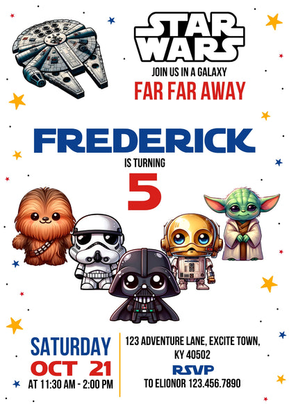 Star Wars Darth Vader Lego Minifigures customizable invitation template | Share or Print | JT410