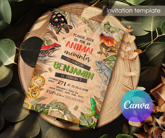 Reptile Lizard Snake customizable invitation template | Share or Print | YW761