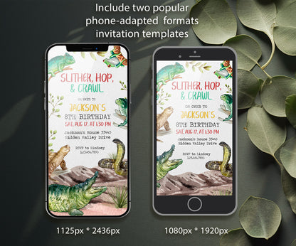 Reptile Lizard Snake customizable invitation template | Share or Print | VK904