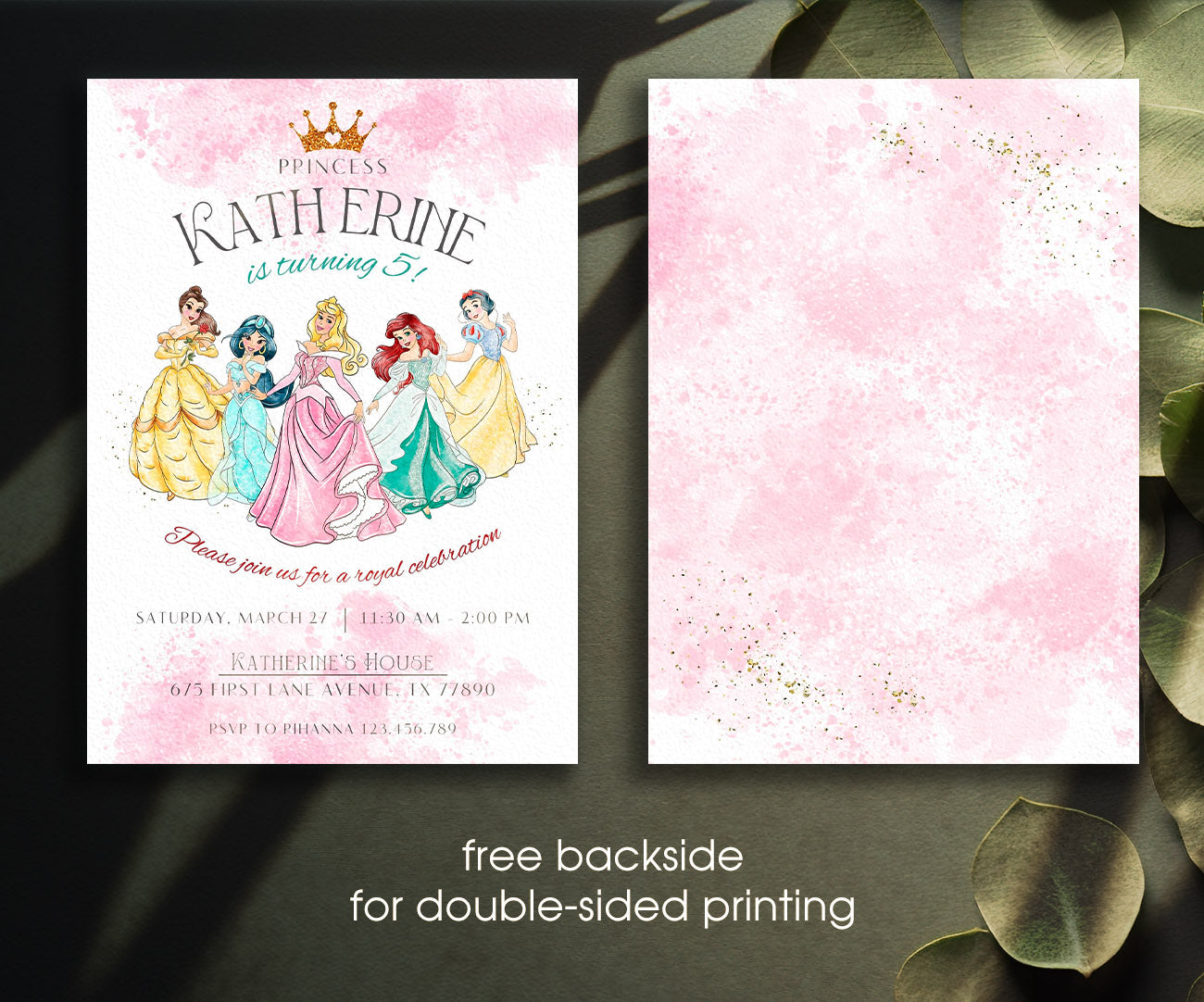 Disney Princess customizable invitation template | Share or Print | girl | TC579