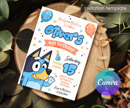 Bluey Bingo customizable invitation template | Share or Print | CJ313