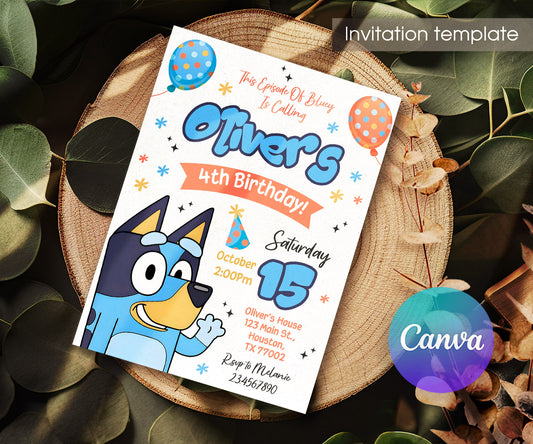 Bluey Bingo customizable invitation template | Share or Print | CJ313