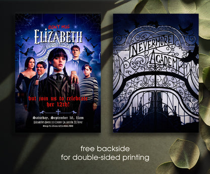 Wednesday Addams customizable invitation template | Share or Print | girl | CA828