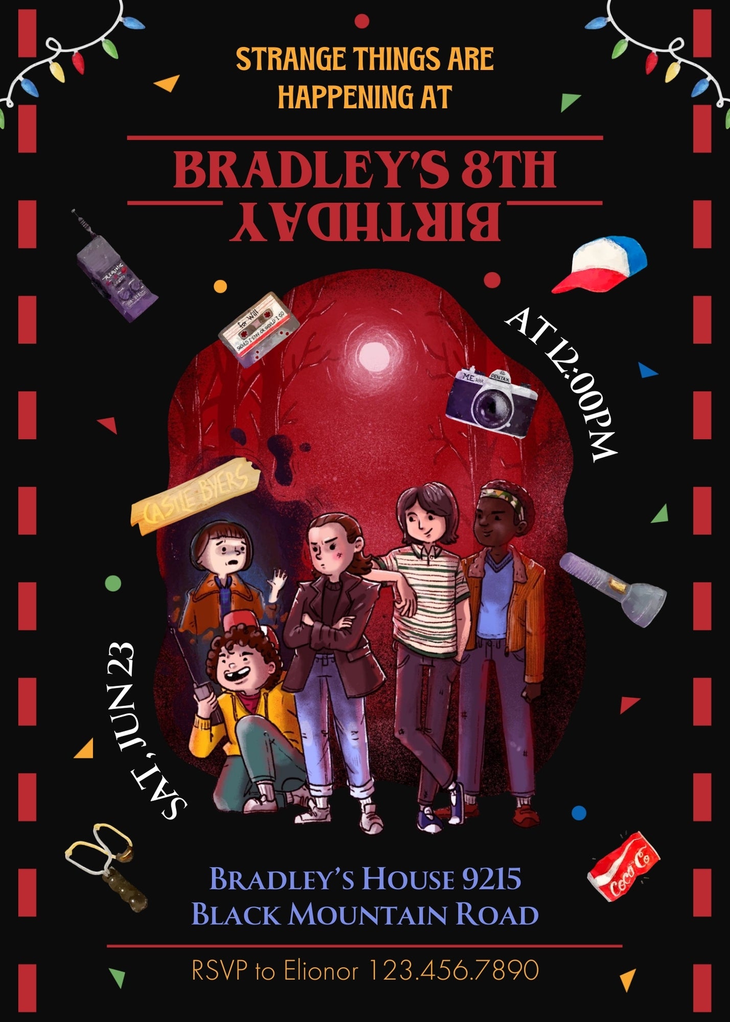 Stranger Things customizable invitation template | Share or Print | ZX093