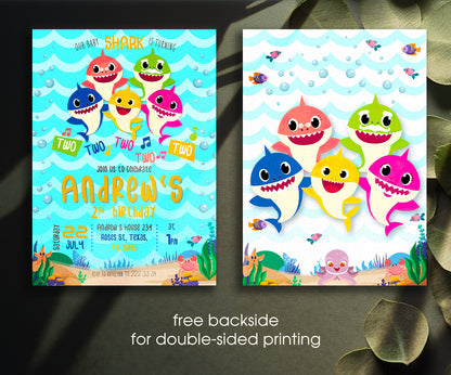Baby Shark customizable invitation template | Share or Print | XQ515