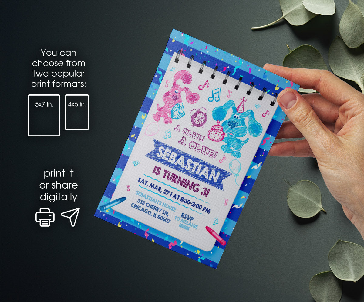 Blue's Clues Puppy customizable invitation template | Share or Print | ZD655
