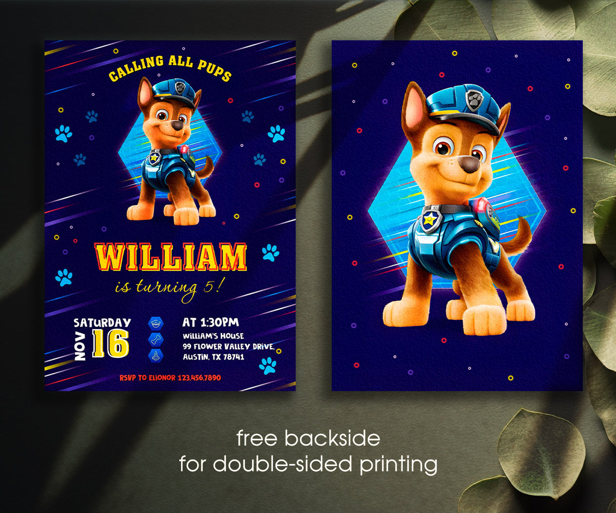 PAW Patrol customizable invitation template | Share or Print | DL847